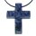 Sodalith Kreuz Anhänger 45 x 35 x 6 mm mit Bohrung 2,5 mm